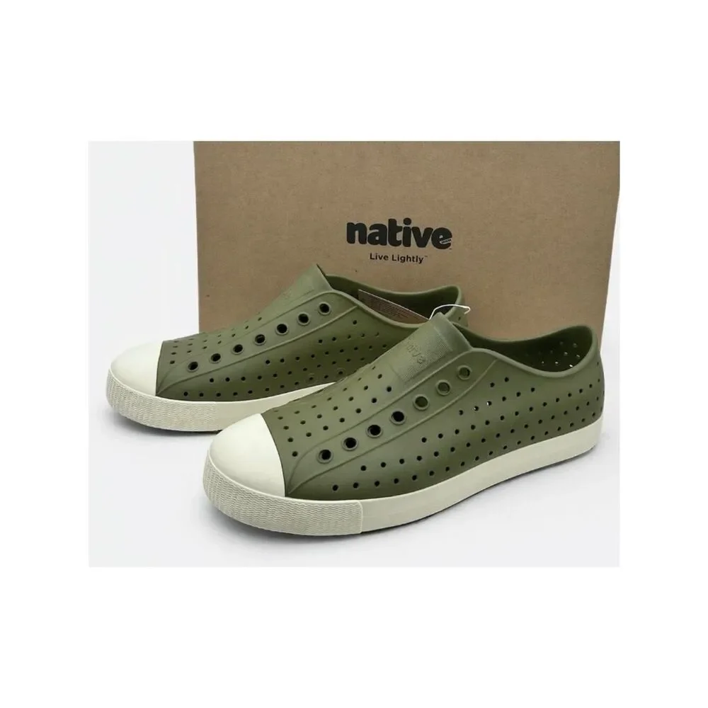 Native Jefferson Slip-On Water Shoes Rookie Green Lightweight Mens 9 Womens 11